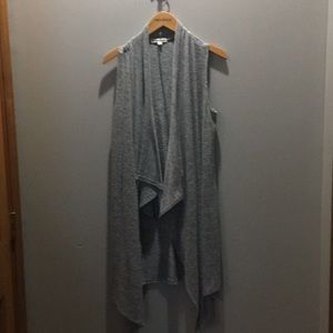 Long heather gray sweater vest. Size small.